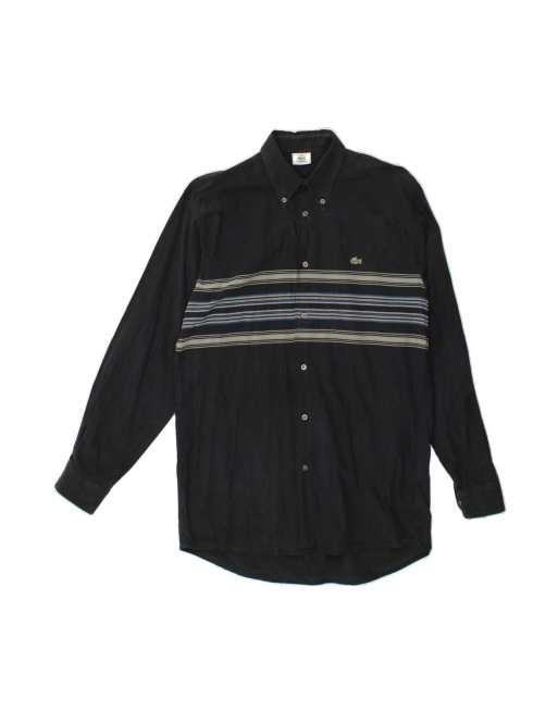 Vintage Lacoste Shirt Size 40 Medium In Black Striped
