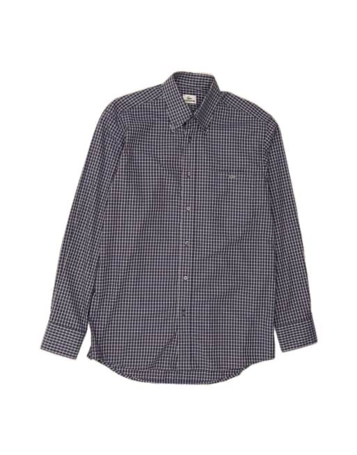 Vintage Lacoste Shirt Size 40 Medium In Blue Check