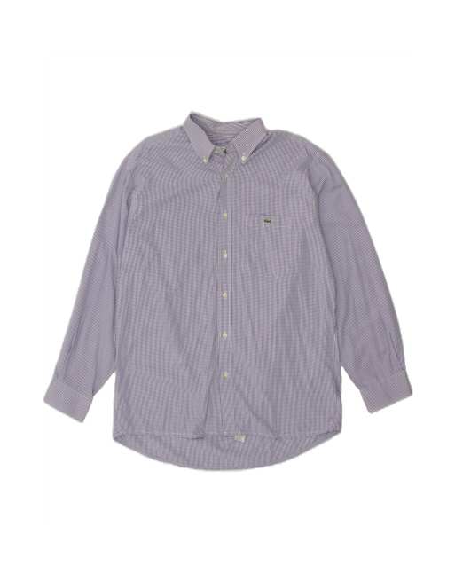 Vintage Lacoste Shirt Size 41 Large In Blue Gingham