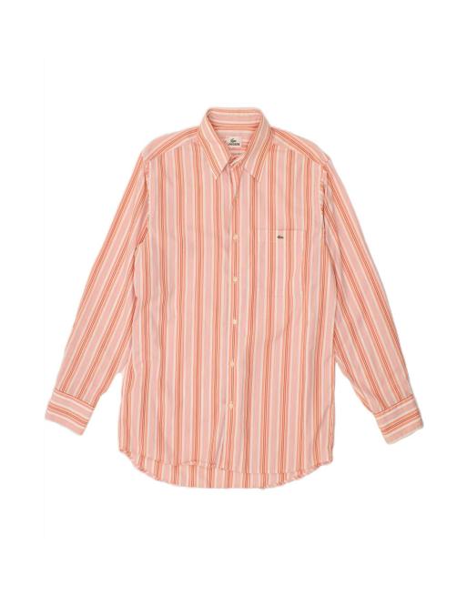 Vintage Lacoste Shirt Size 41 Large In Pink Striped