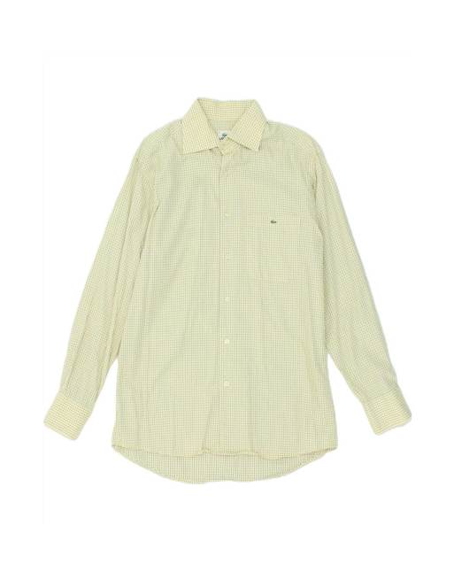 Vintage Lacoste Shirt Size 41 Large In Yellow Check