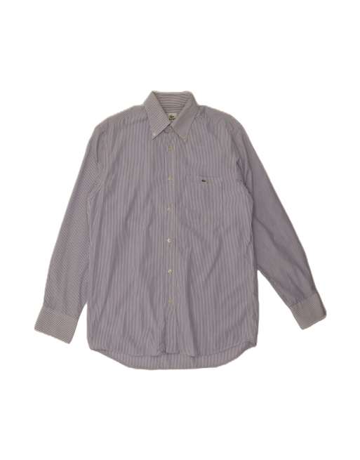Vintage Lacoste Shirt Size 41 Medium In Blue Striped