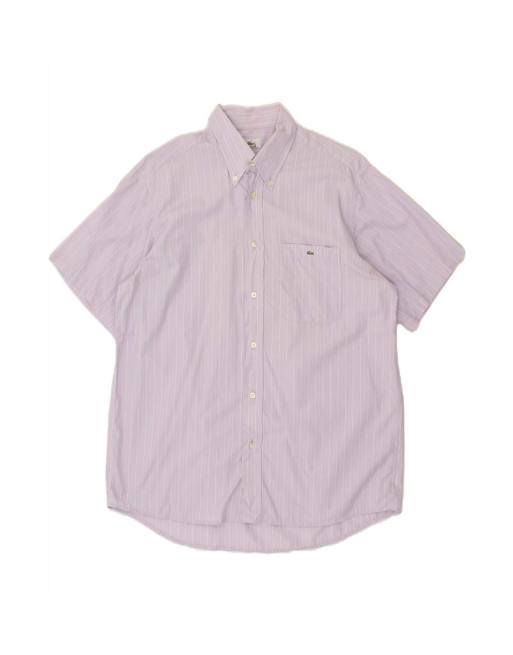 Vintage Lacoste Shirt Size 41 Medium In Purple Striped