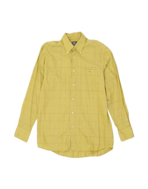 Vintage Lacoste Shirt Size 41 Medium In Yellow Check