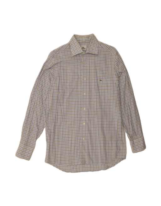 Vintage Lacoste Shirt Size 42 Large In Grey Check