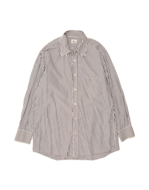 Vintage Lacoste Shirt Size 43 Large In Grey Pinstripe - view 1