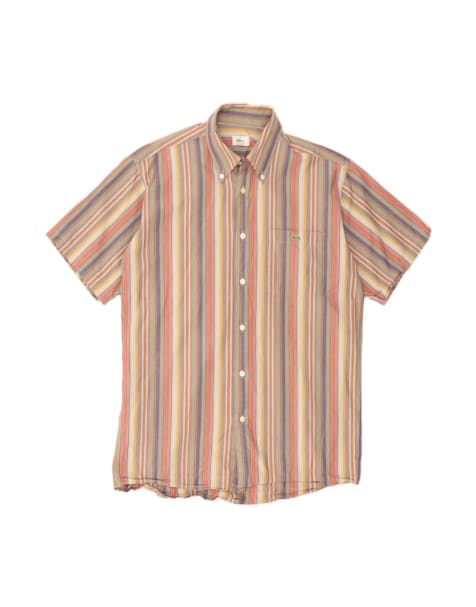 Vintage Lacoste Short Sleeve Shirt Size 40 Medium In Multicoloured Striped - view 1