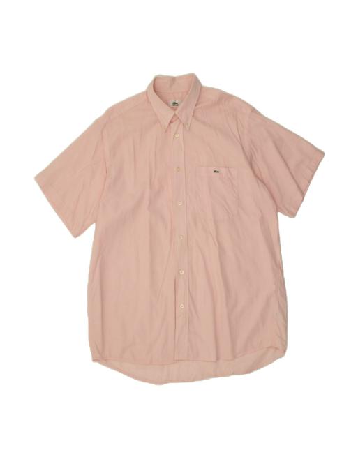 Vintage Lacoste Short Sleeve Shirt Size 41 Large In Pink