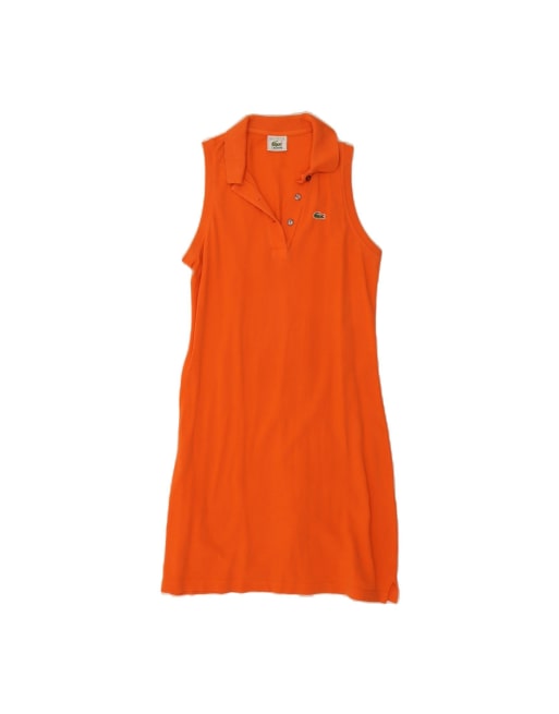Vintage Lacoste Sleeveless Polo Dress Size 40 Medium In Orange