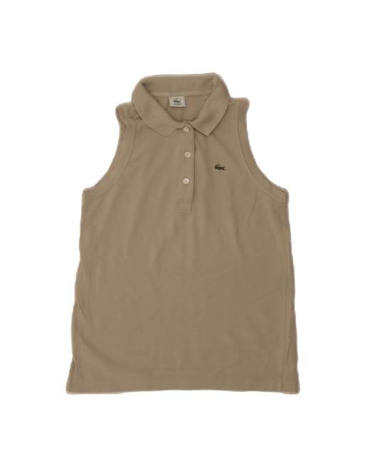 Vintage Lacoste Sleeveless Polo Shirt Size 40 Medium In Beige