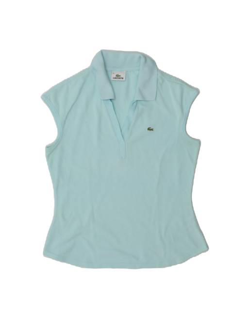 Vintage Lacoste Sleeveless Polo Shirt Size 42 Large In Turquoise