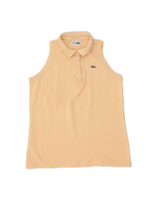 Vintage Lacoste Sleeveless Polo Shirt Size 42 Large In Yellow