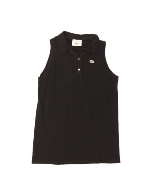 Vintage Lacoste Sleeveless Polo Shirt Size 44 Large In Black