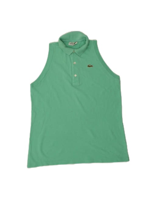 Vintage Lacoste Sleeveless Polo Shirt Size 44 Large In Green