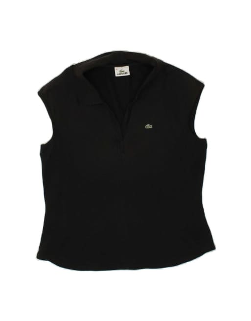 Vintage Lacoste Sleeveless Polo Shirt Size 46 XL In Black