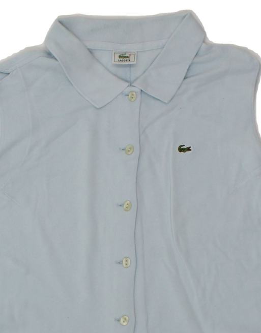 Vintage Lacoste Sleeveless Shirt Blouse Size 42 Large In Blue, 3 of 4