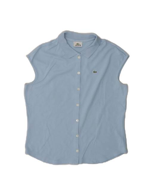 Vintage Lacoste Sleeveless Shirt Blouse Size 46 XL In Blue