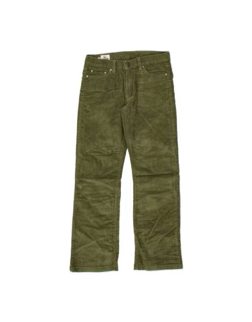 Vintage Lacoste Straight Corduroy Trousers Size 36 Small W27 L28 In Green