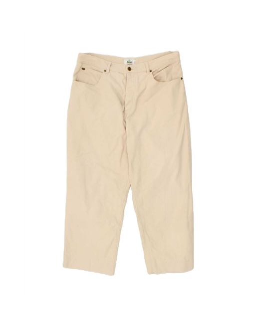 Vintage Lacoste Straight Cropped Trousers It 48 Medium W34 L25 In Beige