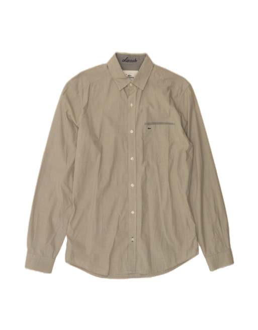 Vintage Lacoste Tailored Fit Shirt Size 39 Medium In Green Check