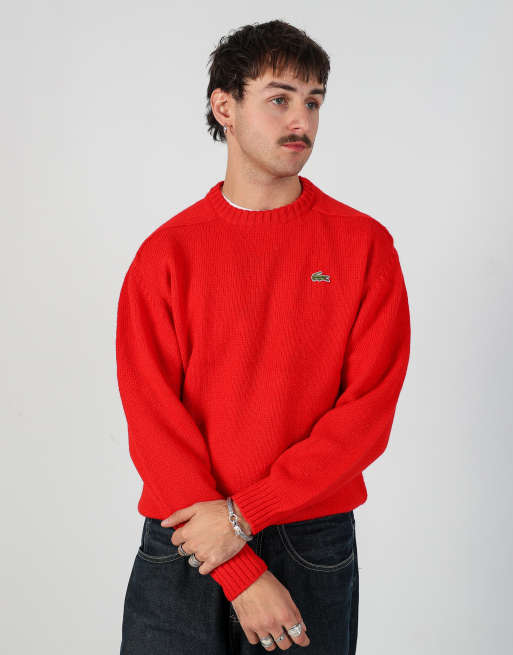 Vintage Lacoste xl knit sweatshirt in red