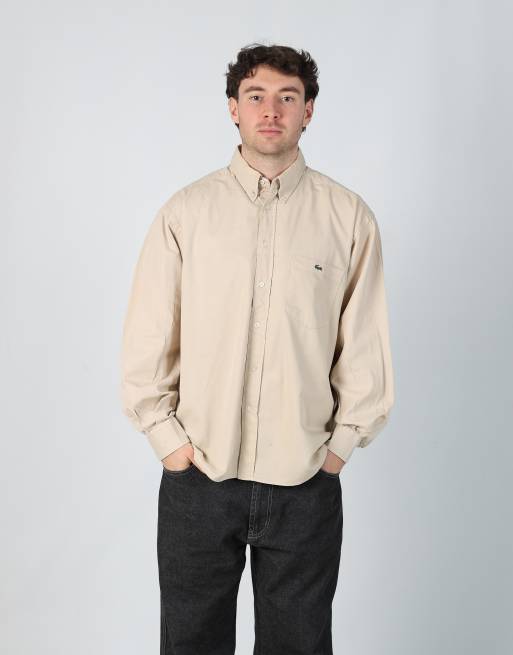Vintage Lacoste xxl long sleeve shirt in beige