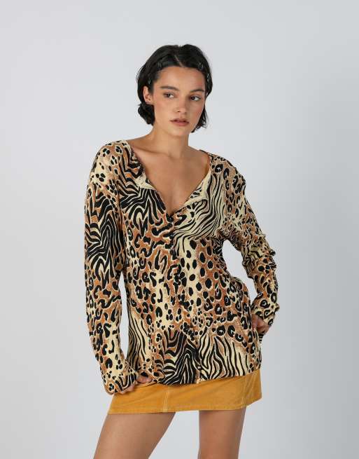 Vintage Lady Mei L long sleeve top in yellow, 1 of 4