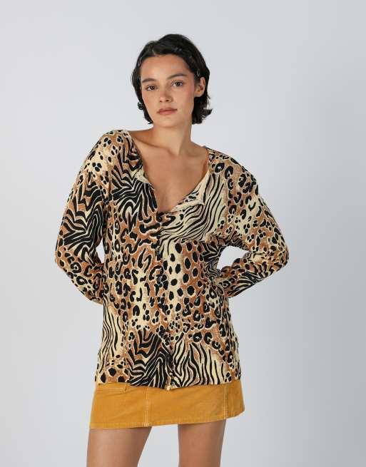 Vintage Lady Mei L long sleeve top in yellow, 3 of 4
