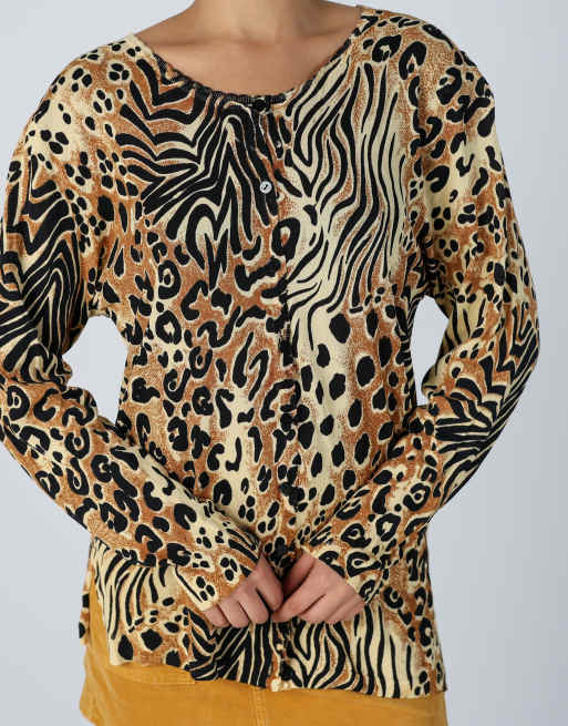 Vintage Lady Mei L long sleeve top in yellow, 4 of 4