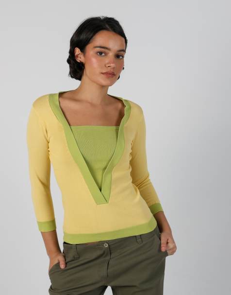 Vintage Lady Mei S long sleeve top in yellow - view 1