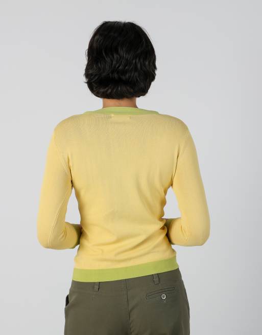 Vintage Lady Mei S long sleeve top in yellow, 2 of 4