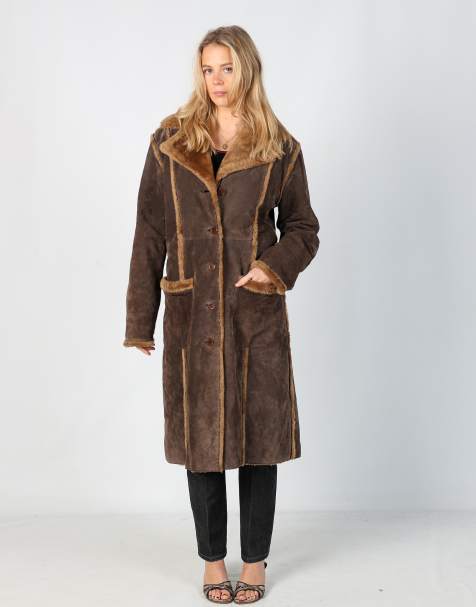 Vintage Laflaca M afghan coat in brown - view 1
