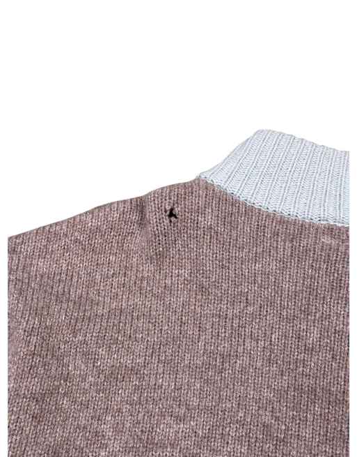Vintage Lambretta Brown Panelled 100% Lambswool Zip-up Knit Cardigan, 7 of 7