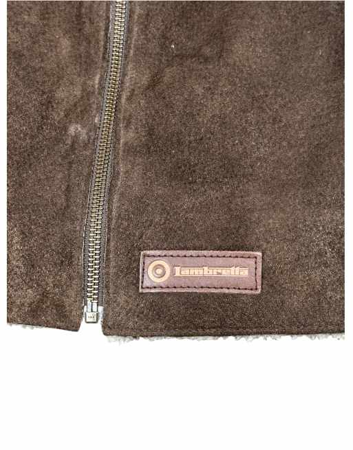 Vintage Lambretta Suede Sherpa Jacket in Dark Brown, 4 of 5