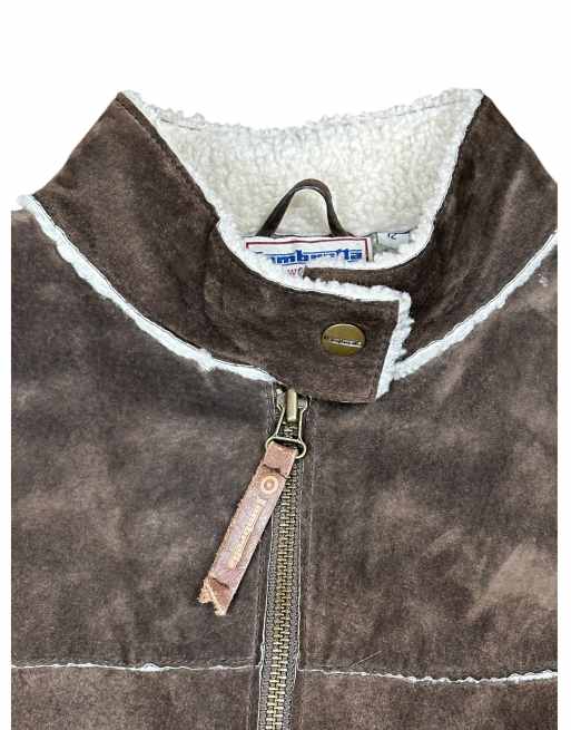 Vintage Lambretta Suede Sherpa Jacket in Dark Brown, 5 of 5