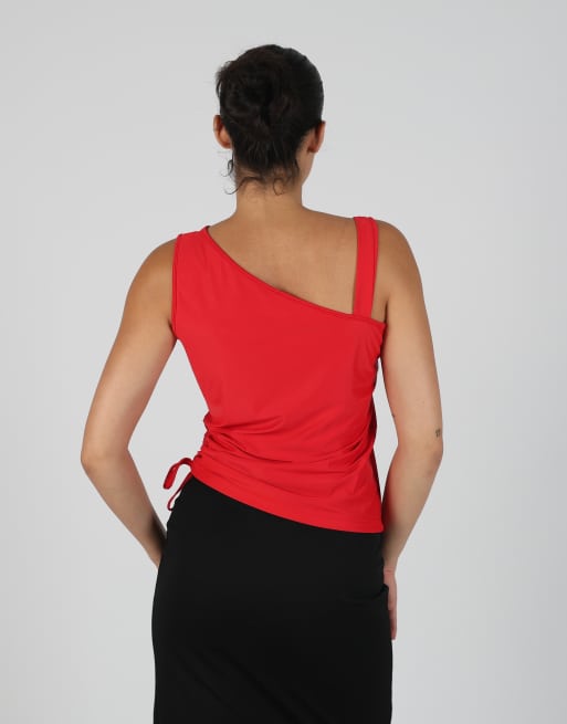 Vintage Lana Gatto S woven top in red, 2 of 4