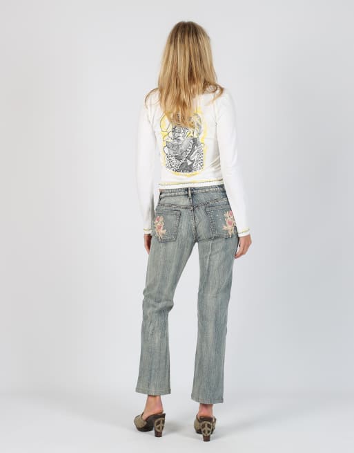 Vintage Lang Long S straight jeans in light blue, 3 of 4