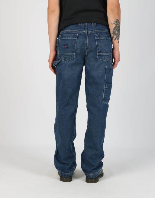 Vintage Lapco Flame Resistant 31x32 denim carpenter jeans in navy blue