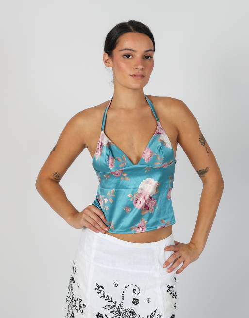 Vintage LaPerla S cami in turquoise, 1 of 4