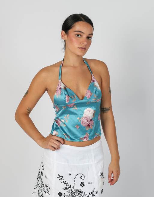 Vintage LaPerla S cami in turquoise, 3 of 4