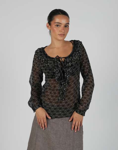 Vintage Lapo Galleri S blouse in black - view 1