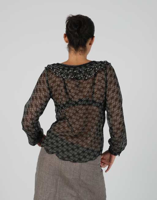 Vintage Lapo Galleri S blouse in black, 2 of 4
