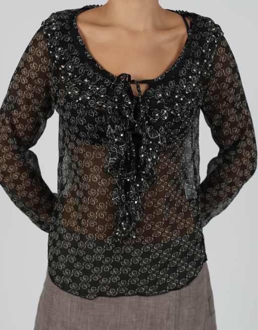 Vintage Lapo Galleri S blouse in black, 4 of 4