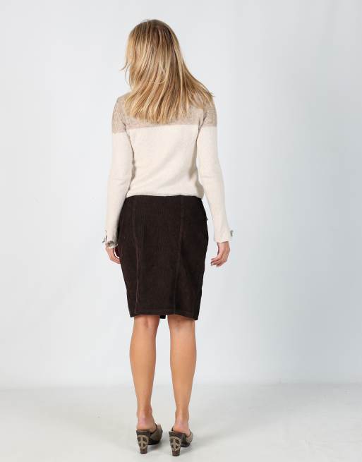 Vintage Laura Biagiotti S woven midi skirt in brown, 3 of 4