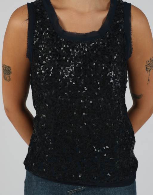 Vintage Laura Clement S cami in navy blue, 4 of 4