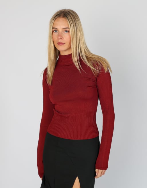 Vintage Laura Leigh S long sleeve top in burgundy red