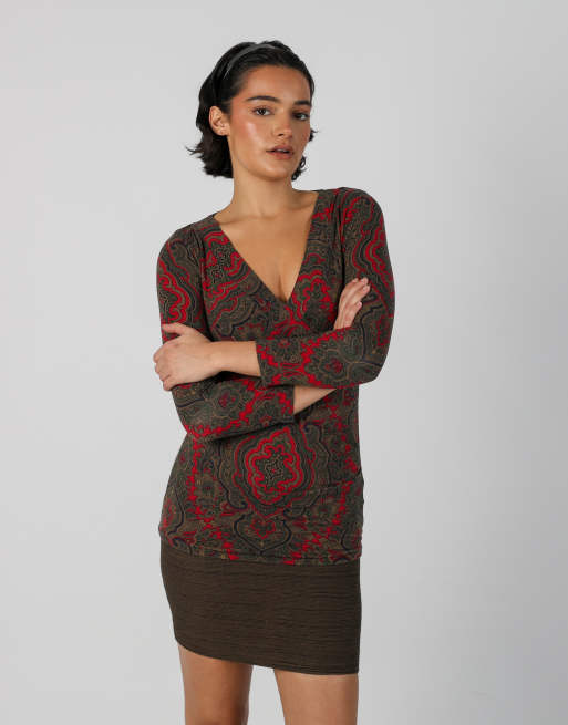 Vintage Lauren Ralph Lauren S long sleeve top in brown, 3 of 4