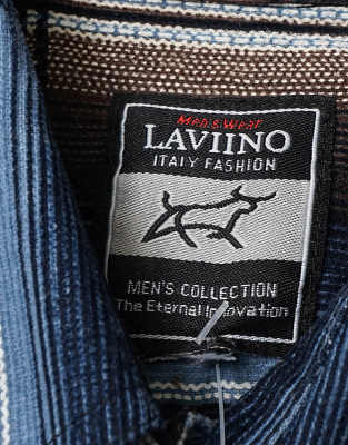 Vintage Lavino size M corduroy shirt in blue stripe