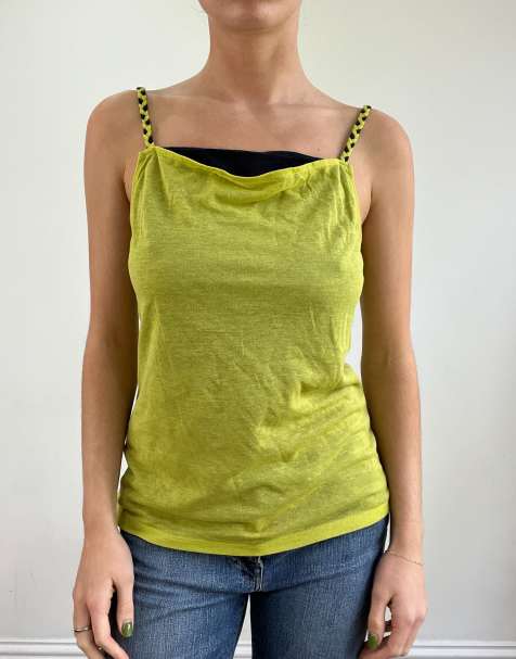 Vintage layered cami in green - view 1