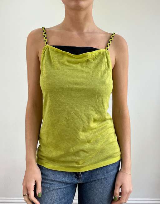 Vintage layered cami in green